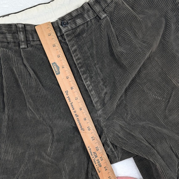 Vintage Brooks Brothers Pants Mens 38x30 Brown Corduroy Pleated Cuffed Y2K - Picture 4 of 8